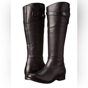 Frye Molly Black Leather Knee-High Boots